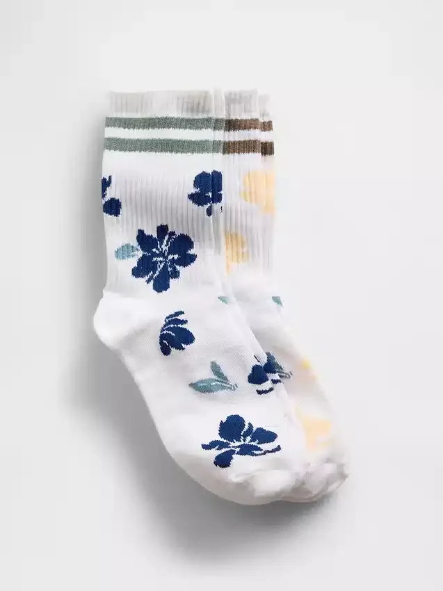 Varsity-sokker med blomstermønster for barn