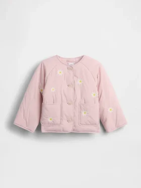Vattert jakke med blomsterbroderi for Baby og Småbarn