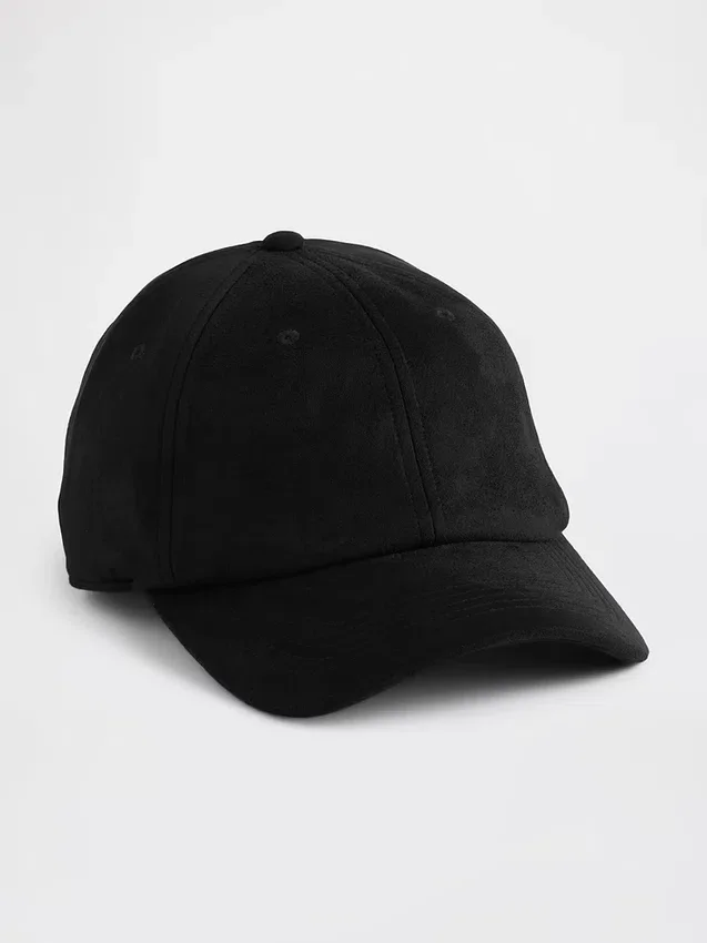 Vegansk baseballcap i semsket skinn