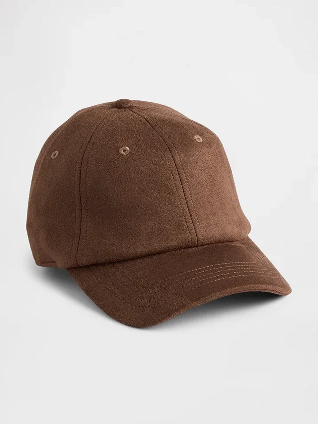 Vegansk baseballcap i semsket skinn