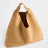 Vegansk slouchy tote-veske i semsket skinn