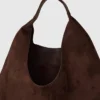 Vegansk slouchy tote-veske i semsket skinn