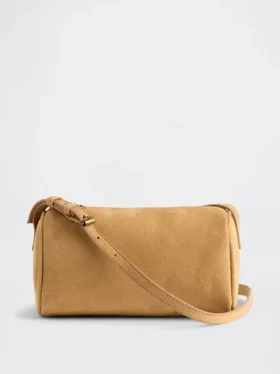 Vegansk suede-veske i tønneform