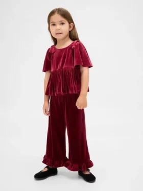 Velour-antrekk med volanger for Baby og Småbarn