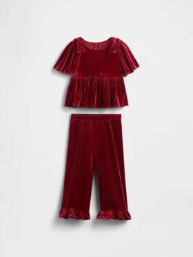 Velour-antrekk med volanger for Baby og Småbarn