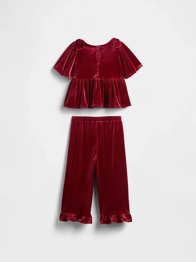 Velour-antrekk med volanger for Baby og Småbarn