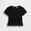 Velour-peplum-top for barn