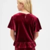 Velour-peplum-top for barn