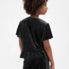 Velour-peplum-top for barn