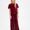 Velour-peplum-top for barn