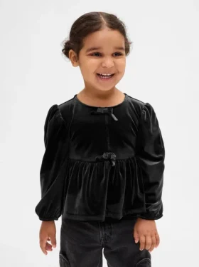 Velour-top med sløyfe for Baby og Småbarn