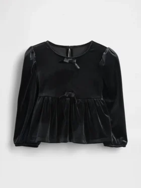 Velour-top med sløyfe for Baby og Småbarn