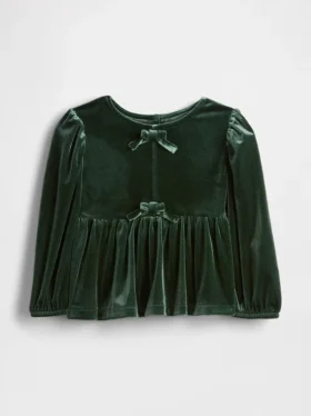 Velour-top med sløyfe for Baby og Småbarn