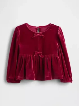 Velour-top med sløyfe for Baby og Småbarn