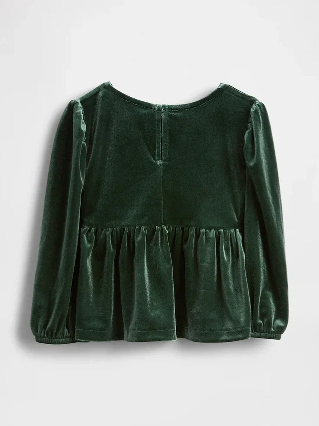 Velour-top med sløyfe for Baby og Småbarn