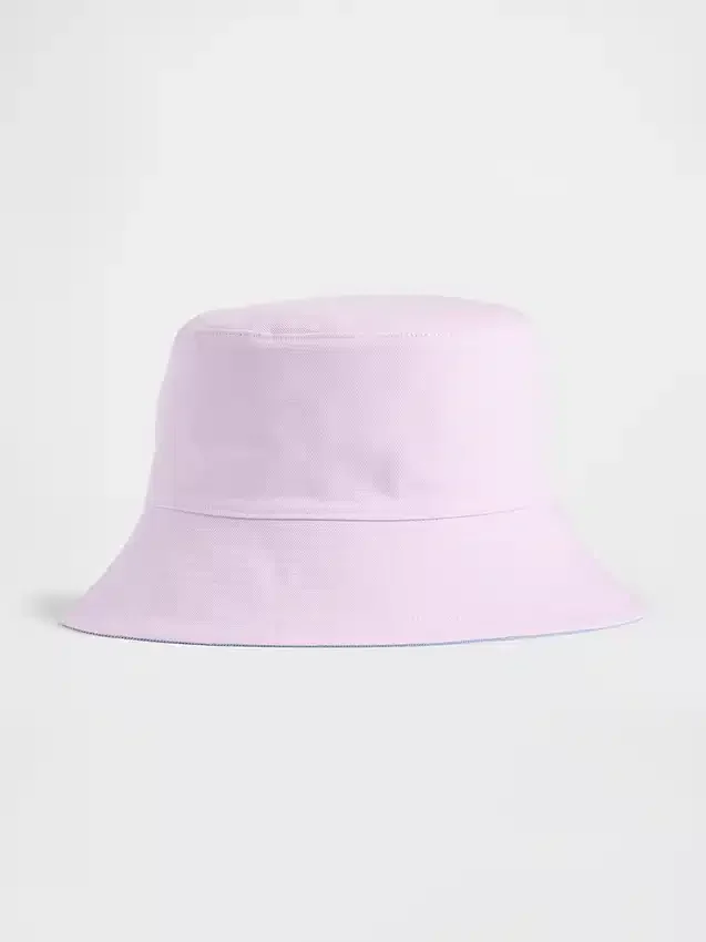 Vendbar denim-bøttehatt for barn