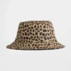 Vendbar leopardmønstret bøttehatt for Baby og Småbarn