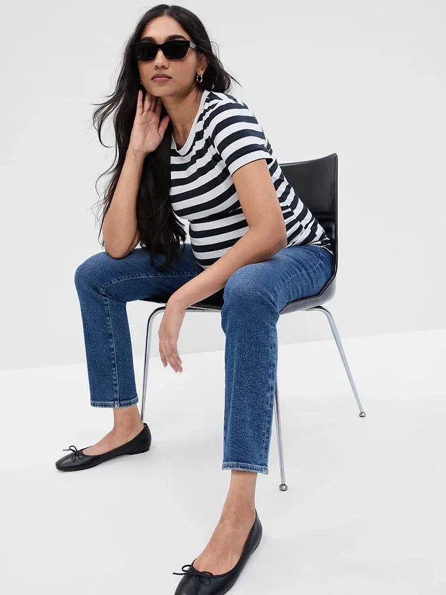 Vintage Slim-jeans med hel panel for mammaklær
