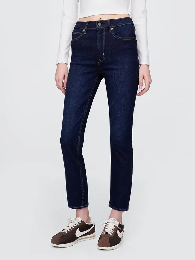 Vintage-slim-Jeans med høy midje