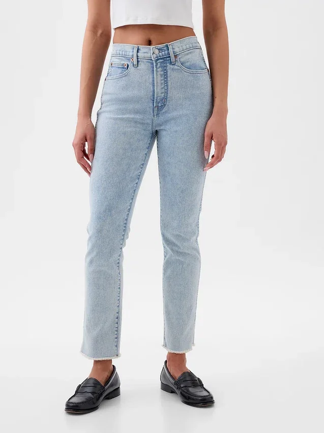 Vintage-slim-Jeans med høy midje