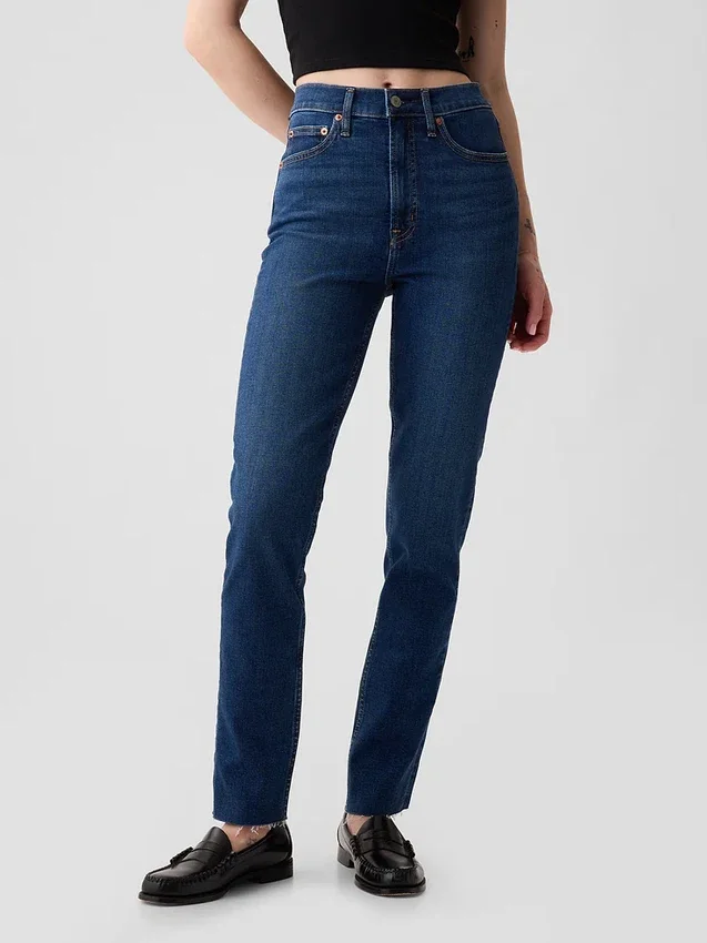Vintage-slim-Jeans med høy midje