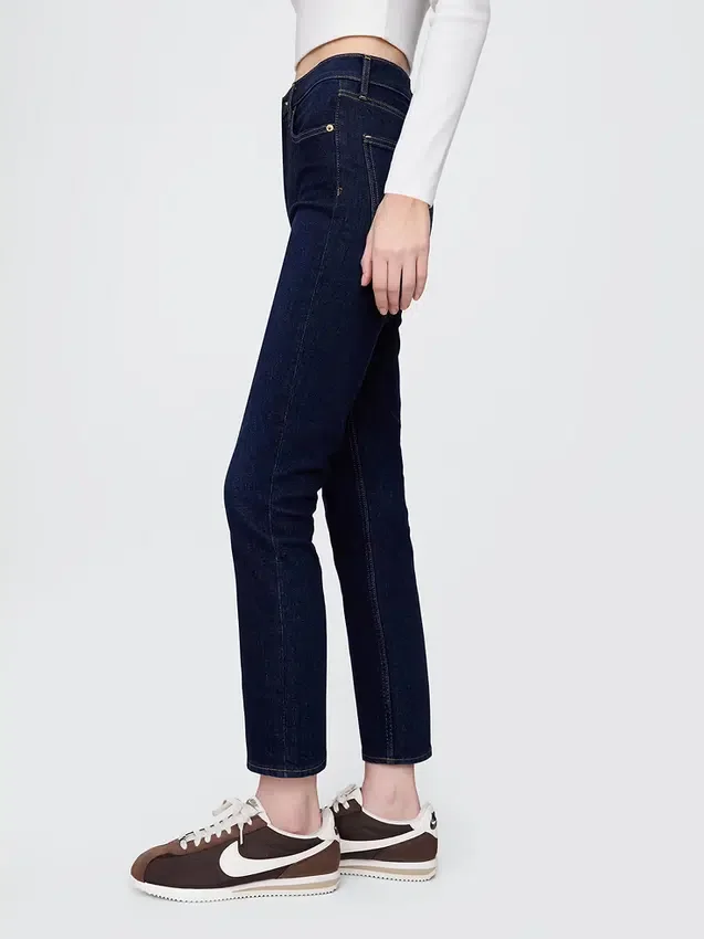 Vintage-slim-Jeans med høy midje