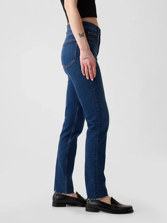Vintage-slim-Jeans med høy midje