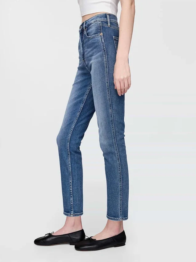 Vintage-slim-Jeans med høy midje