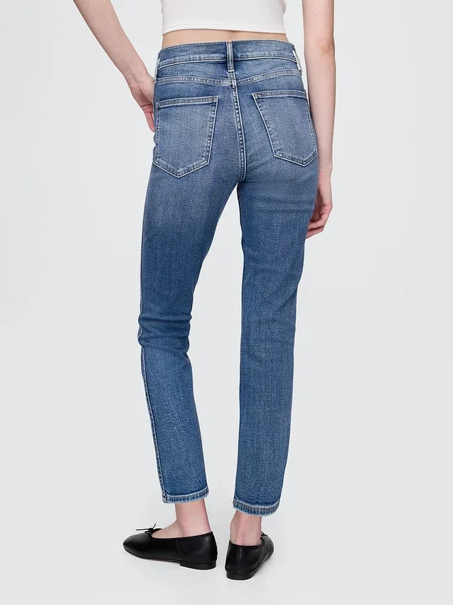 Vintage-slim-Jeans med høy midje