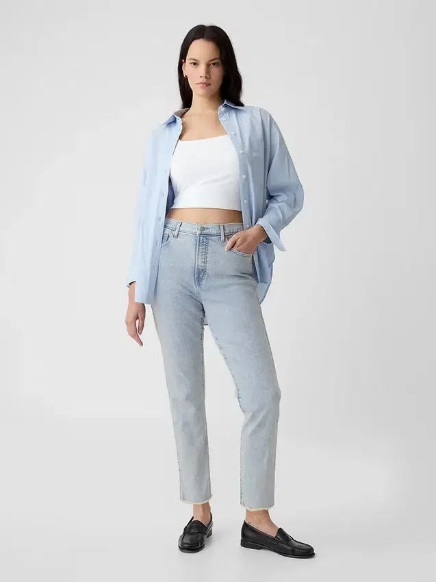 Vintage-slim-Jeans med høy midje