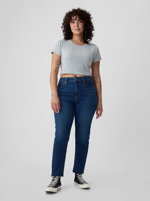 Vintage-slim-Jeans med høy midje