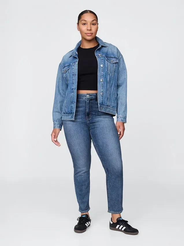 Vintage-slim-Jeans med høy midje
