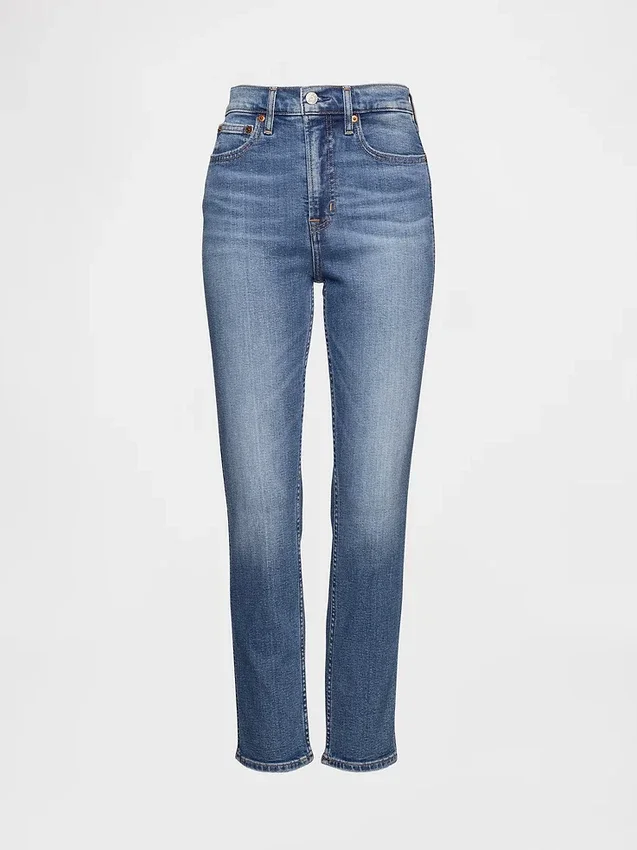 Vintage-slim-Jeans med høy midje