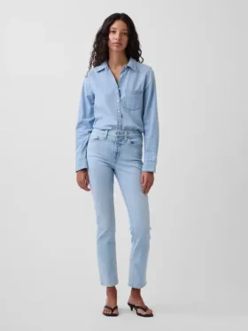 Vintage-slimjeans med middels høy midje