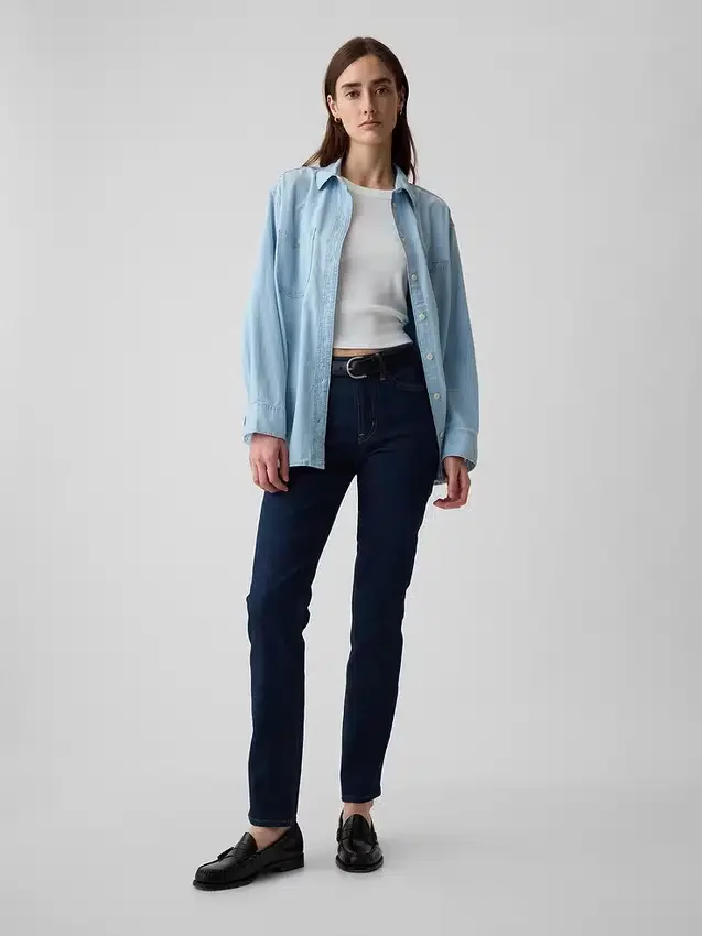 Vintage-slimjeans med middels høy midje