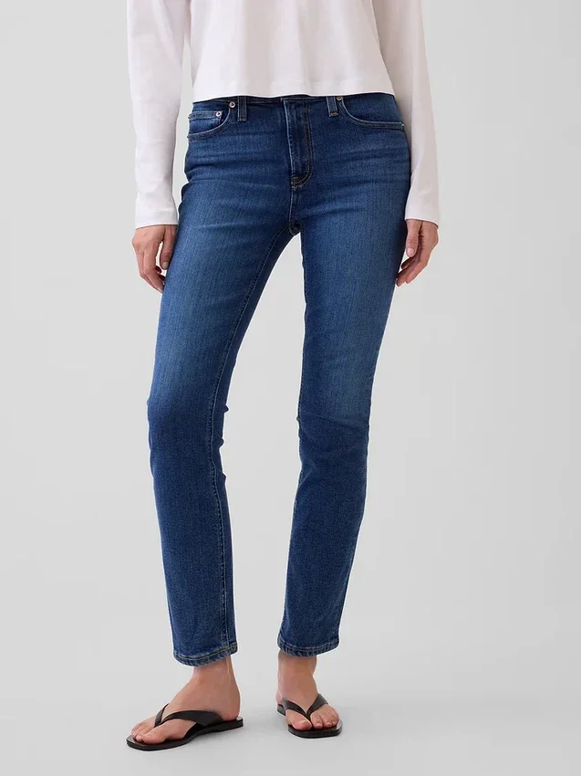 Vintage-slimjeans med middels høy midje