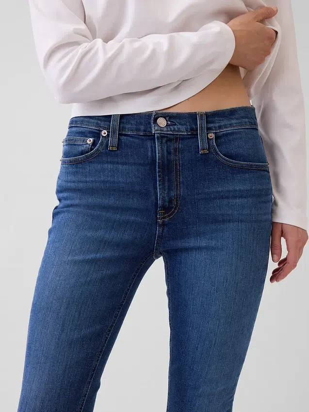 Vintage-slimjeans med middels høy midje