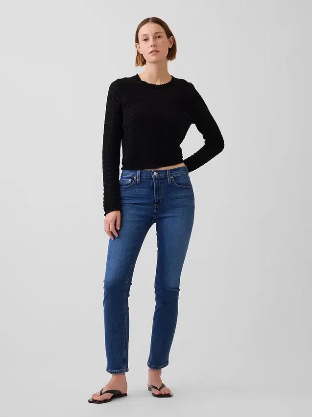 Vintage-slimjeans med middels høy midje