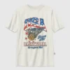 Vintage-T-skjorte med basketballmotiv for barn