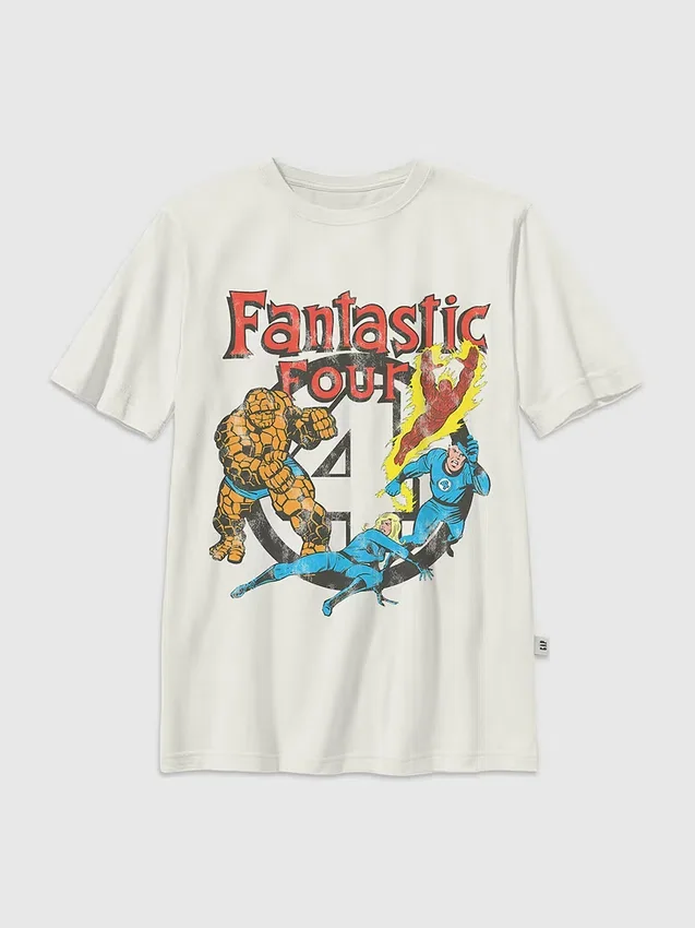 Vintage-T-skjorte med grafisk motiv for barn – Fantastic Four