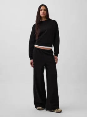 Vintagesoft baggy joggebukse med vide ben