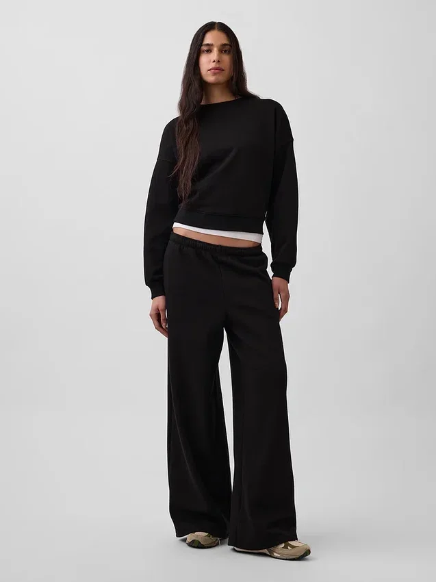 Vintagesoft baggy joggebukse med vide ben