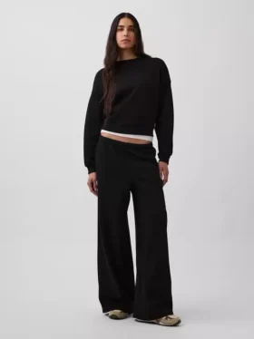 Vintagesoft baggy joggebukse med vide ben