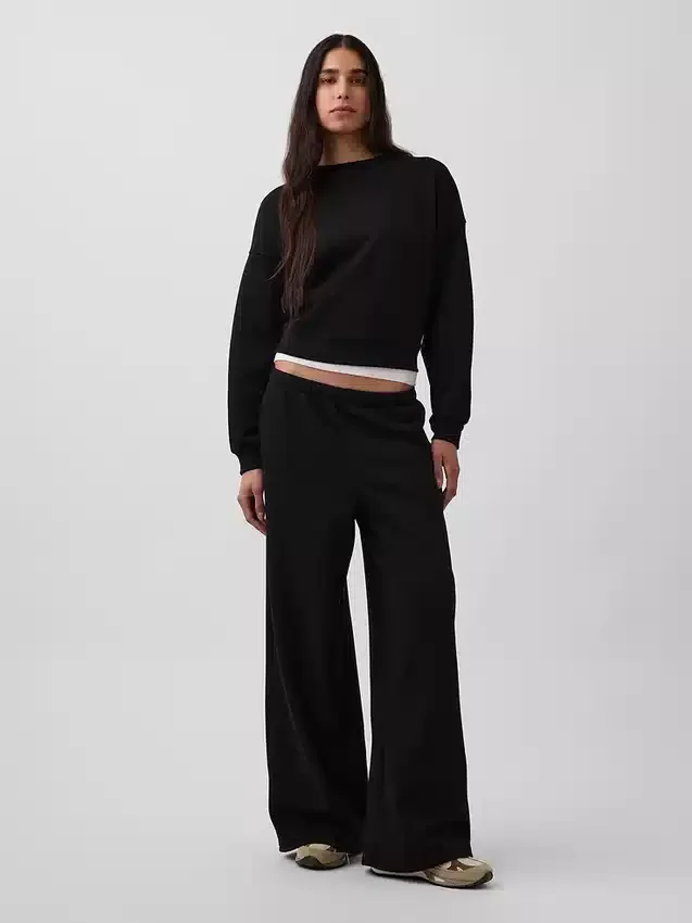 Vintagesoft baggy joggebukse med vide ben