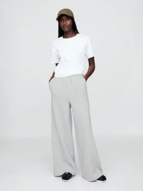 Vintagesoft baggy joggebukse med vide ben