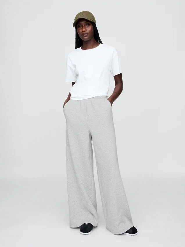 Vintagesoft baggy joggebukse med vide ben