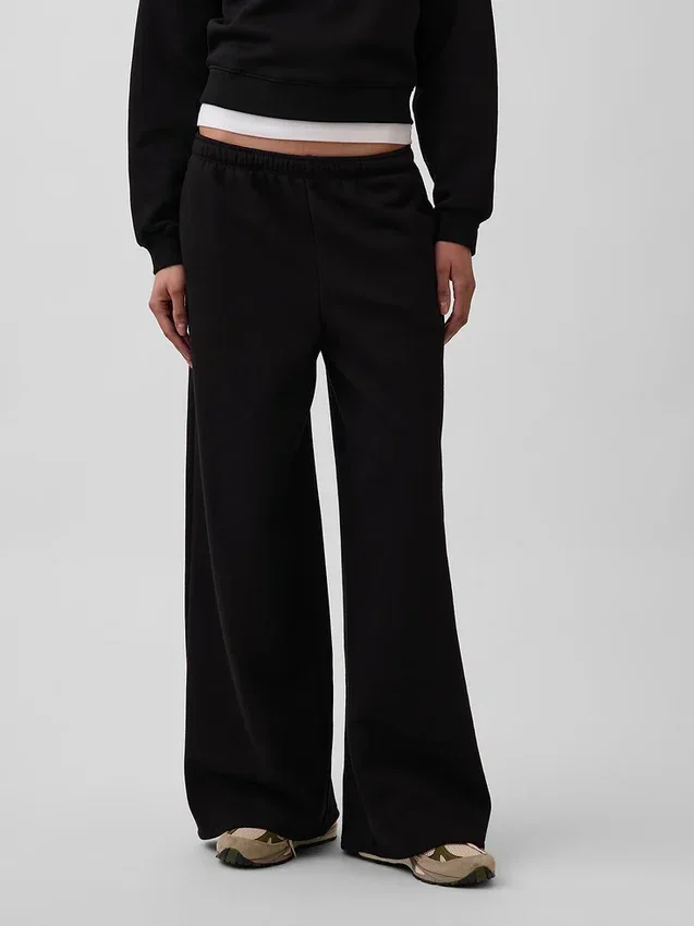 Vintagesoft baggy joggebukse med vide ben