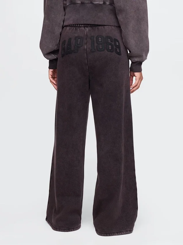 Vintagesoft baggy joggebukse med vide ben