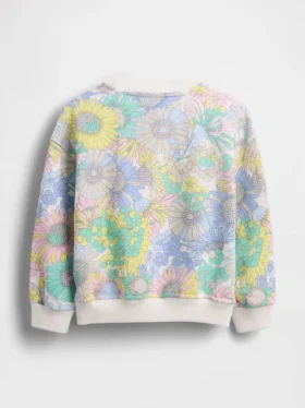 Vintagesoft-frotté-genser med blomstermønster for Baby og Småbarn