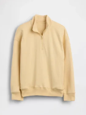 Vintagesoft-frotté-genser med halv glidelås for barn